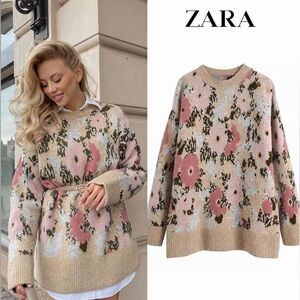 Zara Women's Multicolor Floral Knit Sweater